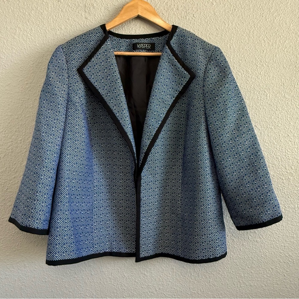 Kasper Tweed Open Front Blazer Size Medium